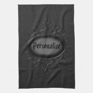 Serviette de cuisine gothique personnalisée de