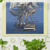 Serviette de cuisine grande de bateau de (Plié)