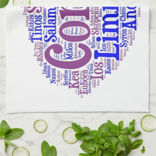 Serviette de cuisine grecque d'îles (Plié)