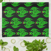 Serviette de cuisine Green Celtic Dragon (Plié)
