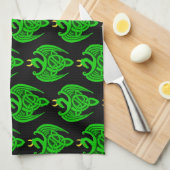 Serviette de cuisine Green Celtic Dragon (Quart Plié)