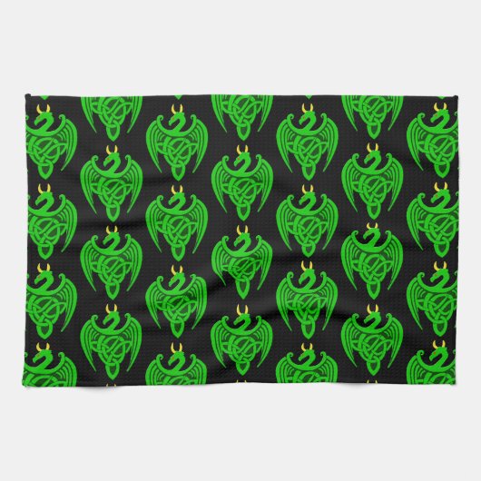 Serviette de cuisine Green Celtic Dragon (Horizontal)