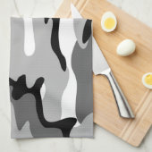 Serviette de cuisine gris et noir Camouflage (Quart Plié)