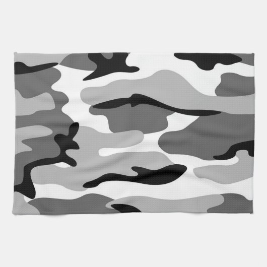 Serviette de cuisine gris et noir Camouflage (Horizontal)