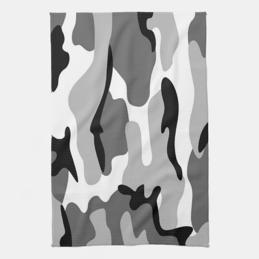 Serviette de cuisine gris et noir Camouflage (Vertical)