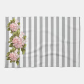 Serviette de cuisine grise de rayure d'hortensia (Horizontal)