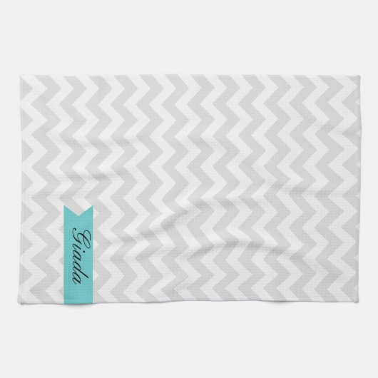 Serviette de cuisine grise faite sur commande de (Horizontal)
