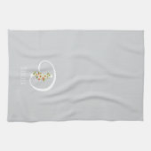Serviette de cuisine grise monogramme Cadeau de pe (Horizontal)