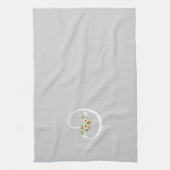 Serviette de cuisine grise monogramme Cadeau de pe (Vertical)