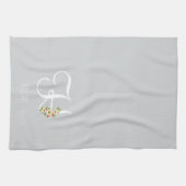 Serviette de cuisine grise monogramme Cadeau de pe (Horizontal)
