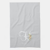 Serviette de cuisine grise monogramme Cadeau de pe (Vertical)