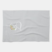 Serviette de cuisine grise monogramme Cadeau de pe (Horizontal)