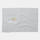 Serviette de cuisine grise monogramme Cadeau de pe (Horizontal)