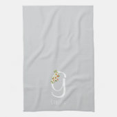 Serviette de cuisine grise monogramme Cadeau de pe (Vertical)