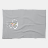 Serviette de cuisine grise monogramme Cadeau de pe (Horizontal)