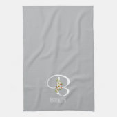 Serviette de cuisine grise monogramme Cadeau de pe (Vertical)