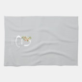 Serviette de cuisine grise Monogramme Cadeau de pe (Horizontal)