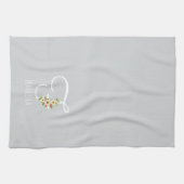 Serviette de cuisine grise Monogramme Cadeau de pe (Horizontal)
