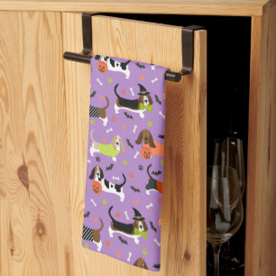 Serviette de cuisine Halloween Basset Hound