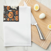 Serviette de cuisine Halloween éffrayante (Quart Plié)