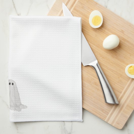 Serviette de cuisine Halloween fantôme (Quart Plié)