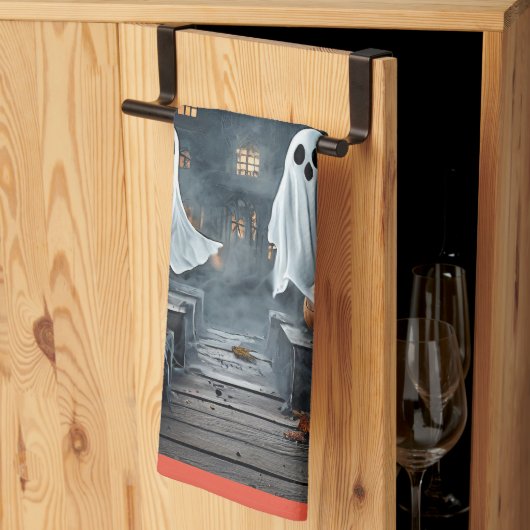 Serviette de cuisine Halloween Ghoost (Pliage en tiers)