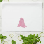 Serviette de cuisine Halloween Ghost rose (Plié)