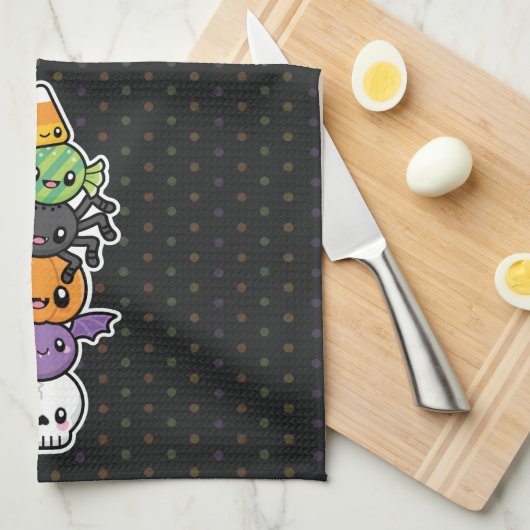 Serviette de cuisine Halloween Traits (Quart Plié)