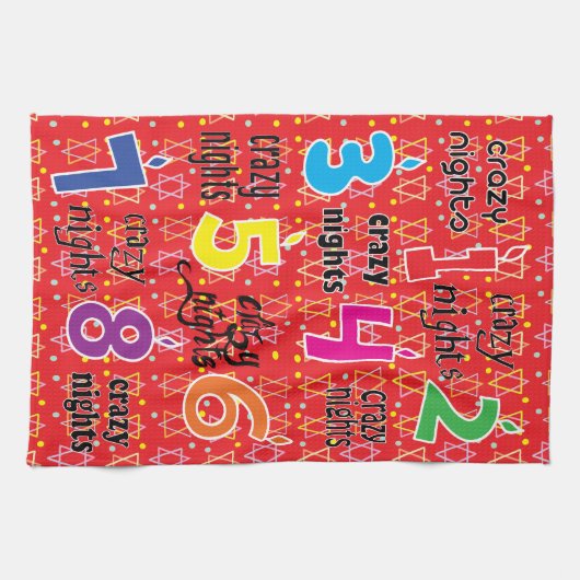 Serviette de cuisine "Hanoukka/8 Crazy Nights" Ser (Horizontal)