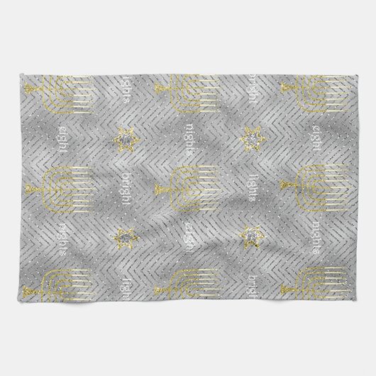 Serviette de cuisine "Hanoukka Elegant Menorahs" (Horizontal)