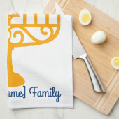 Serviette de cuisine Hanoukka familiale (Quart Plié)