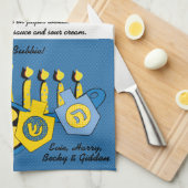 Serviette de cuisine "Hanoukka Frying Latkes Recip (Quart Plié)