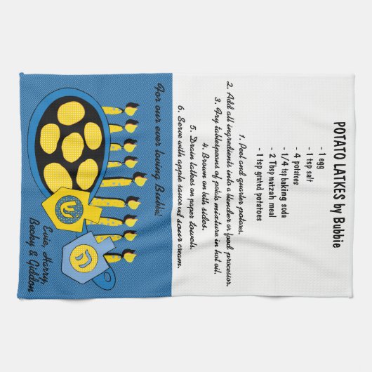 Serviette de cuisine "Hanoukka Frying Latkes Recip (Horizontal)