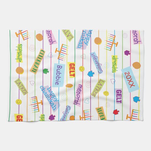 Serviette de cuisine "Hanoukka Party" (Horizontal)