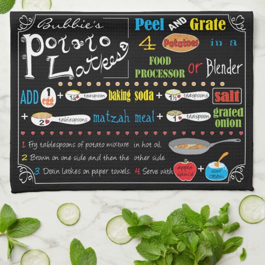 Serviette de cuisine "Hanoukka Potato Latke Recipe (Plié)