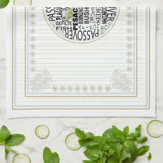 Serviette de cuisine "Happy Passover Words" (Plié)