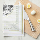 Serviette de cuisine "Happy Passover Words" (Quart Plié)