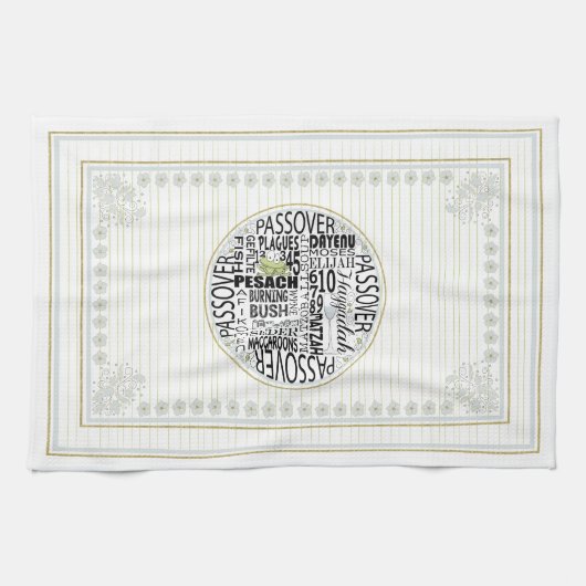 Serviette de cuisine "Happy Passover Words" (Horizontal)