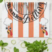 Serviette de cuisine "Happy ThanksGrilling" (Plié)