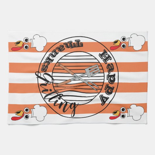 Serviette de cuisine "Happy ThanksGrilling" (Horizontal)