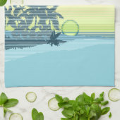 Serviette de cuisine hawaïenne au coucher du solei (Plié)