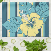 Serviette de cuisine hawaïenne de ketmie de plage (Plié)