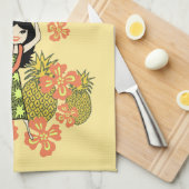 Serviette de cuisine hawaïenne de Luau d'ananas (Quart Plié)