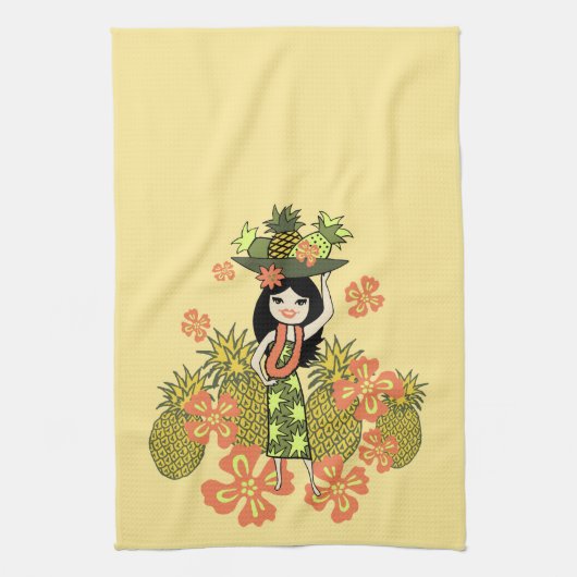 Serviette de cuisine hawaïenne de Luau d'ananas (Vertical)