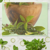 Serviette de cuisine--Herbes (Plié)