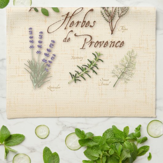 Serviette de cuisine Herbes de Provence (Plié)