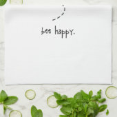 serviette de cuisine heureuse d'abeille (Plié)