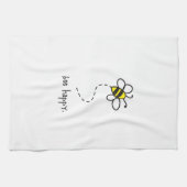 serviette de cuisine heureuse d'abeille (Horizontal)