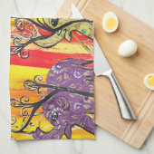 Serviette de cuisine heureuse de défilé d'éléphant (Quart Plié)