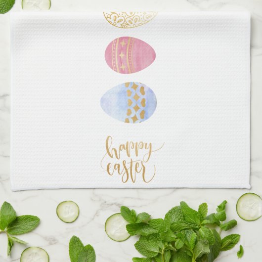 Serviette de cuisine heureuse de Pâques (Plié)